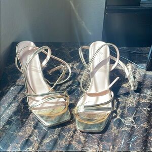 Elegant Gold Strappy Heels